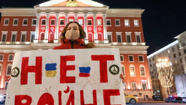 Protest in Russland gegen den Krieg in der Ukraine