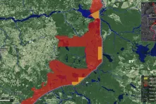 Satellitenbild von der Grenzregion zwischen Polen und Belarus